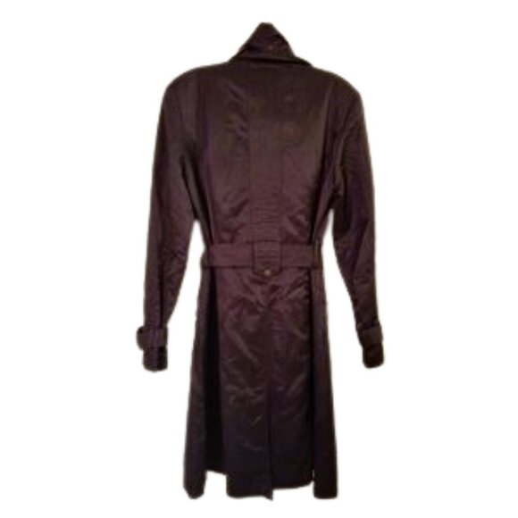Bellisima Trench  Coat fully lined  belted Plum Wine Size 10 - Picture 4 of 6